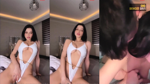 Cerhawka Beyaz Bodysuit’te Amını Okşuyor Sonra Yarak Yiyip Emiyor