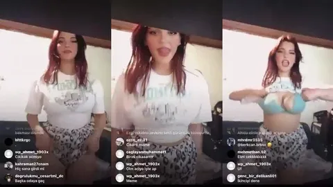 Wezgi_jox instagram canlısında büyük memelerini açıp dans ediyor
