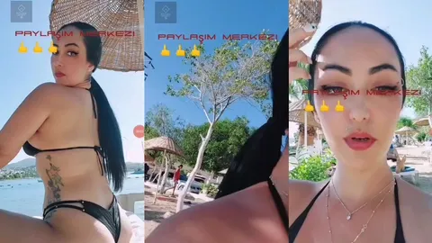 Koca götlü dövmeli kürt kadın bikinili yayında azdırıyor