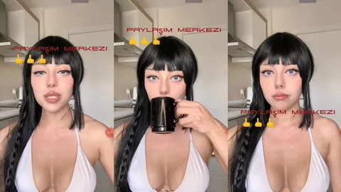 Kürt kızı büyük memelerini dekolte ile sergiliyor yayında