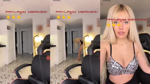 Sarışın varoş kaltak donunun çıtçıtını yayında ayarlıyor