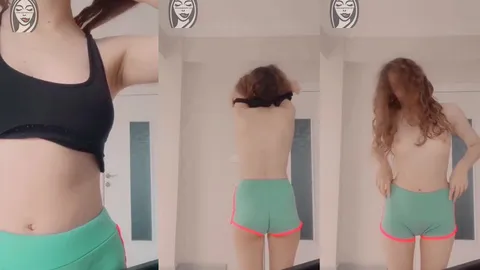 Pilates hocası Gizem sabah sporundan sonra sergileniyor