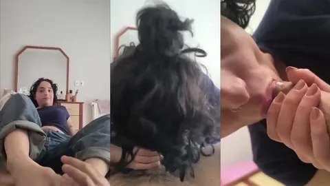Körpe önce ayağıyla kaldırıp sonra sakso çekiyor