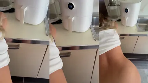 Mutfakta siktiği kadına airfryer reklamı yaptırıyor